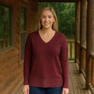 NEW J. Crew V-Neck Wool Blend Lightweight Long Sleeve Cabin Holiday Cozy XS